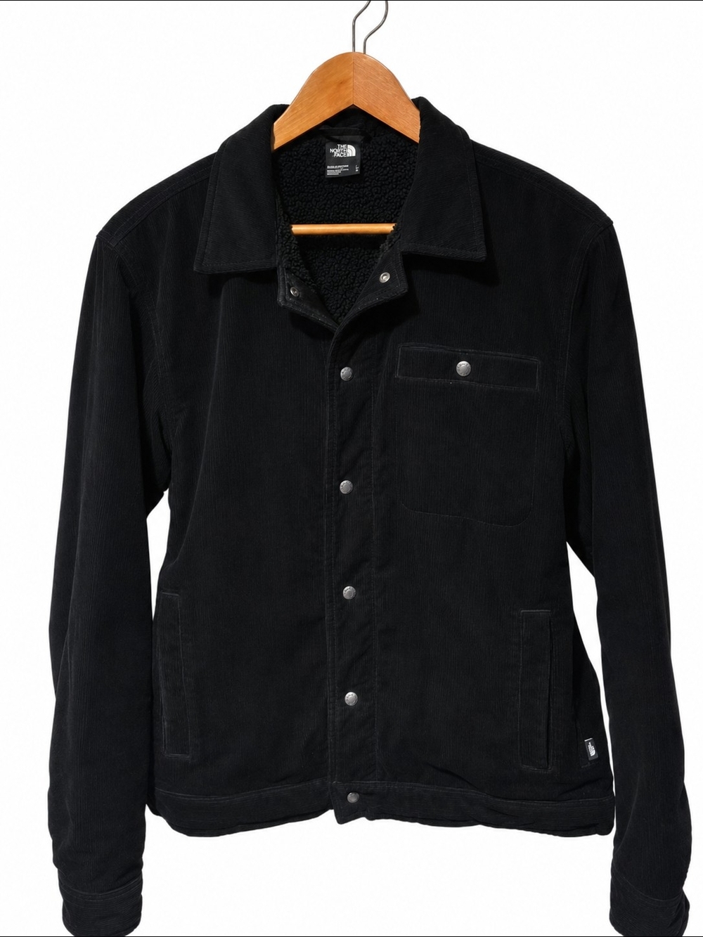 The North Face Black Corduroy Sherpa Shirt Jacket NWT